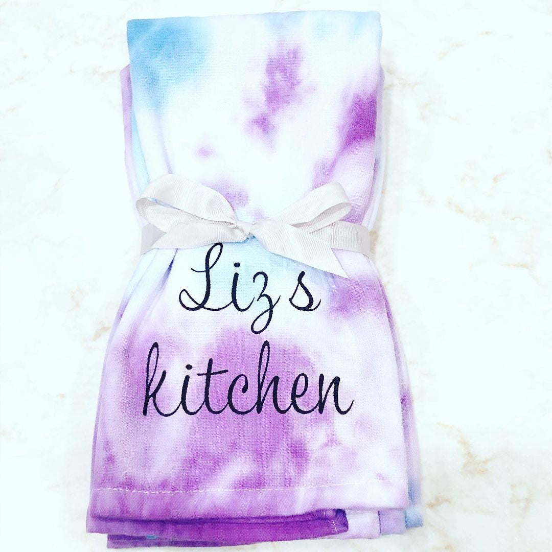 Tie-Dye Personalized Kitchen Towels