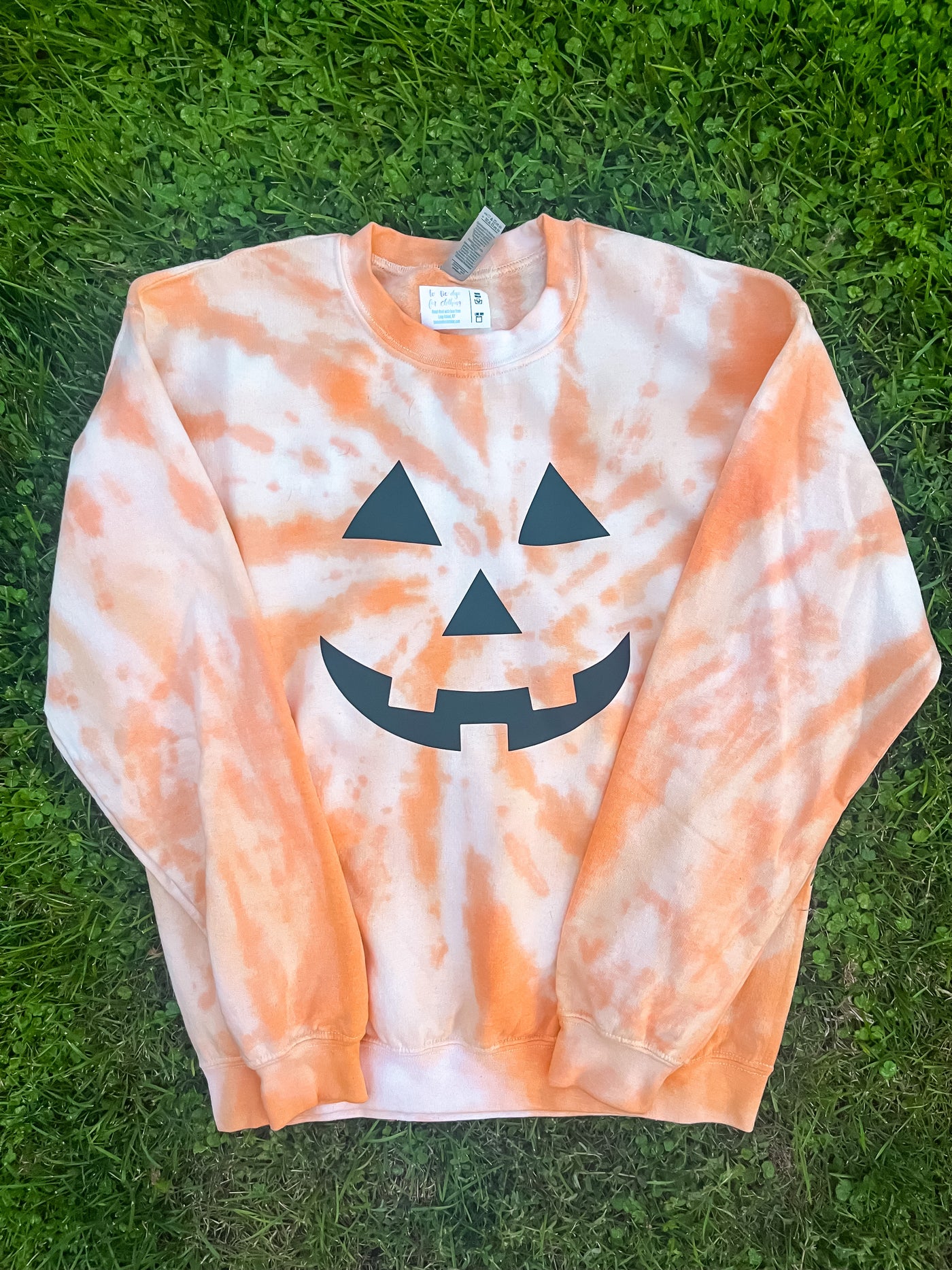 Adult Tie-Dye Crewneck Sweatshirt - Pumpkin Face