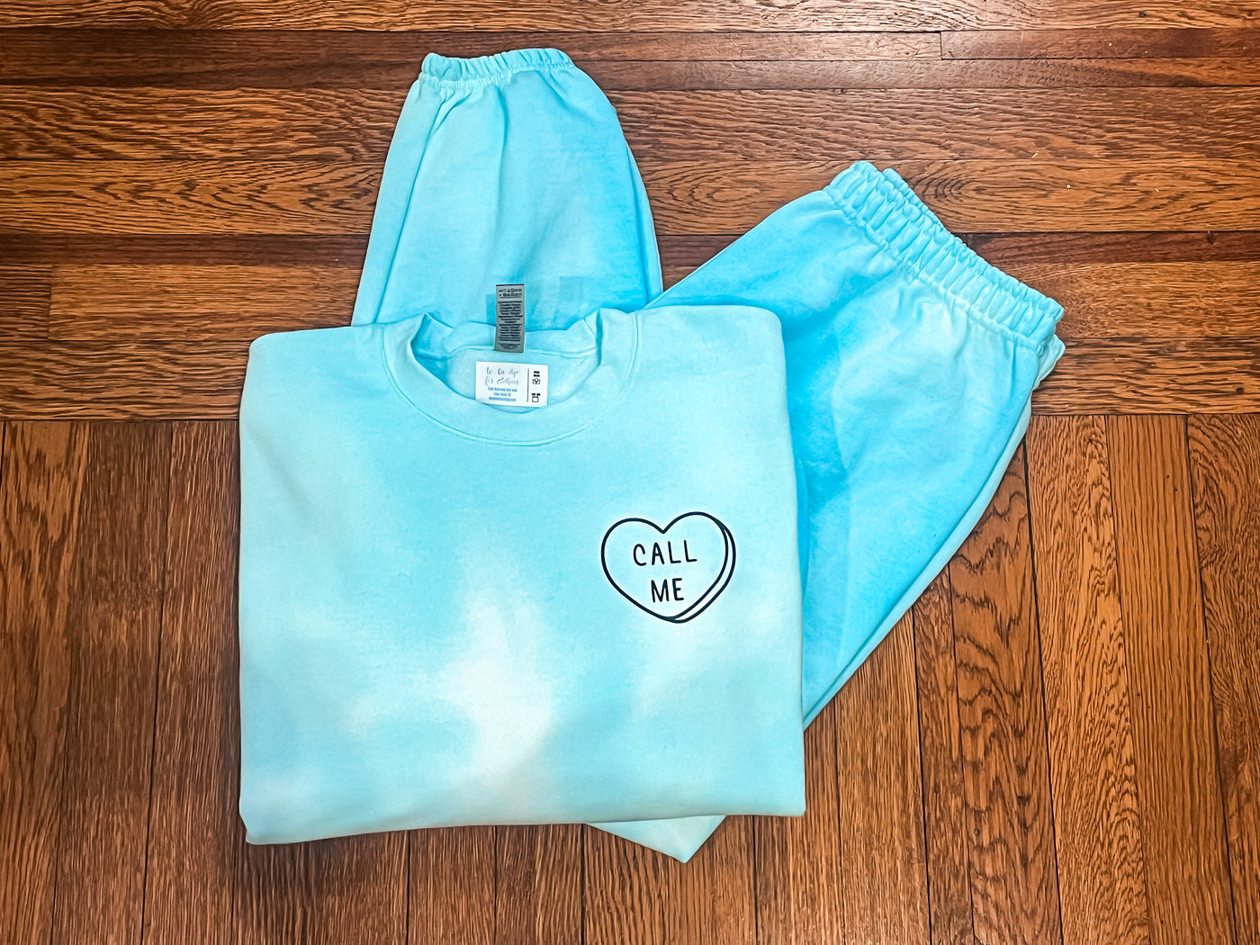 Adult Tie-Dye Sweetheart Sweatshirt & Sweatpants Set - Call Me