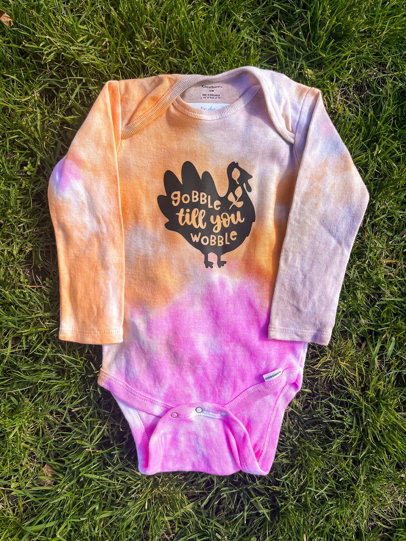 Baby Tie-Dye Onesie - Gobble Till You Wobble