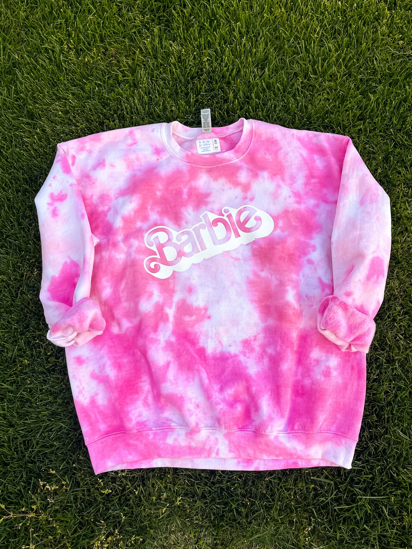 Child Tie-Dye Crewneck Sweatshirt - Barbie
