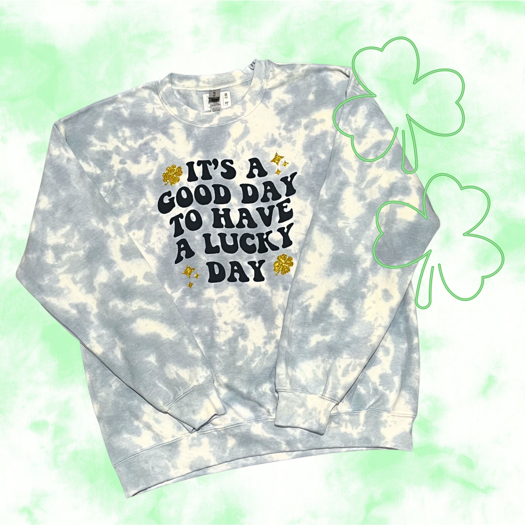 Child Tie-Dye Crewneck Sweatshirt - Lucky Day