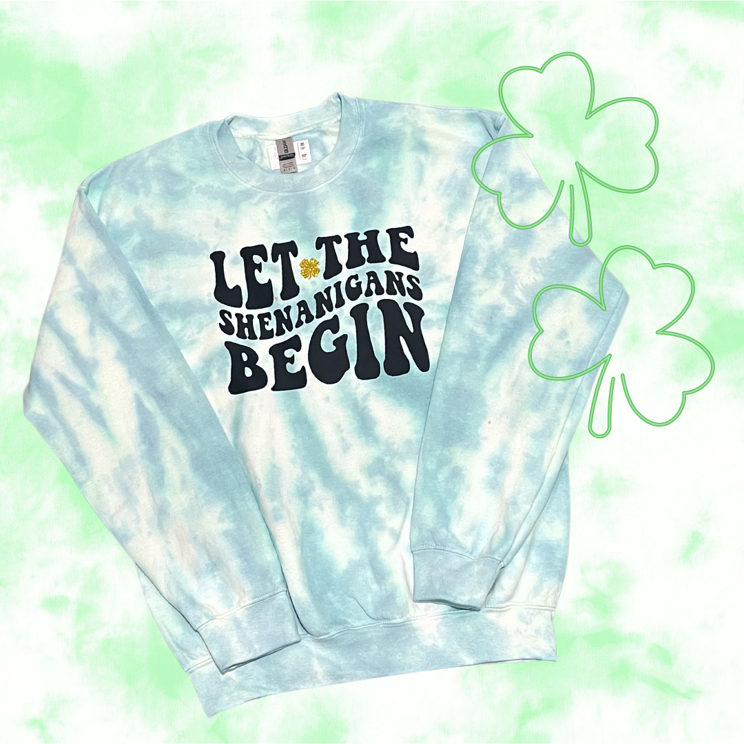 Child Tie-Dye Crewneck Sweatshirt - Let the Shenanigans Begin