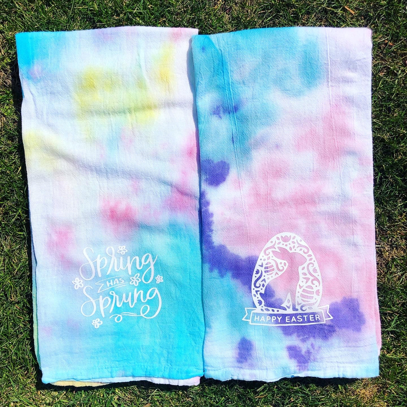 Tie-Dye Kitchen Towels - Spring & Easter