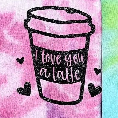 Adult Tie-Dye Crewneck Sweatshirt - I Love You a Latte