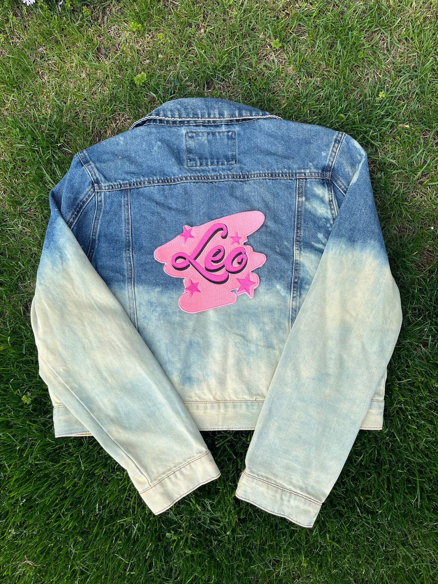 Adult Bleach Dye Denim Jacket - Zodiac
