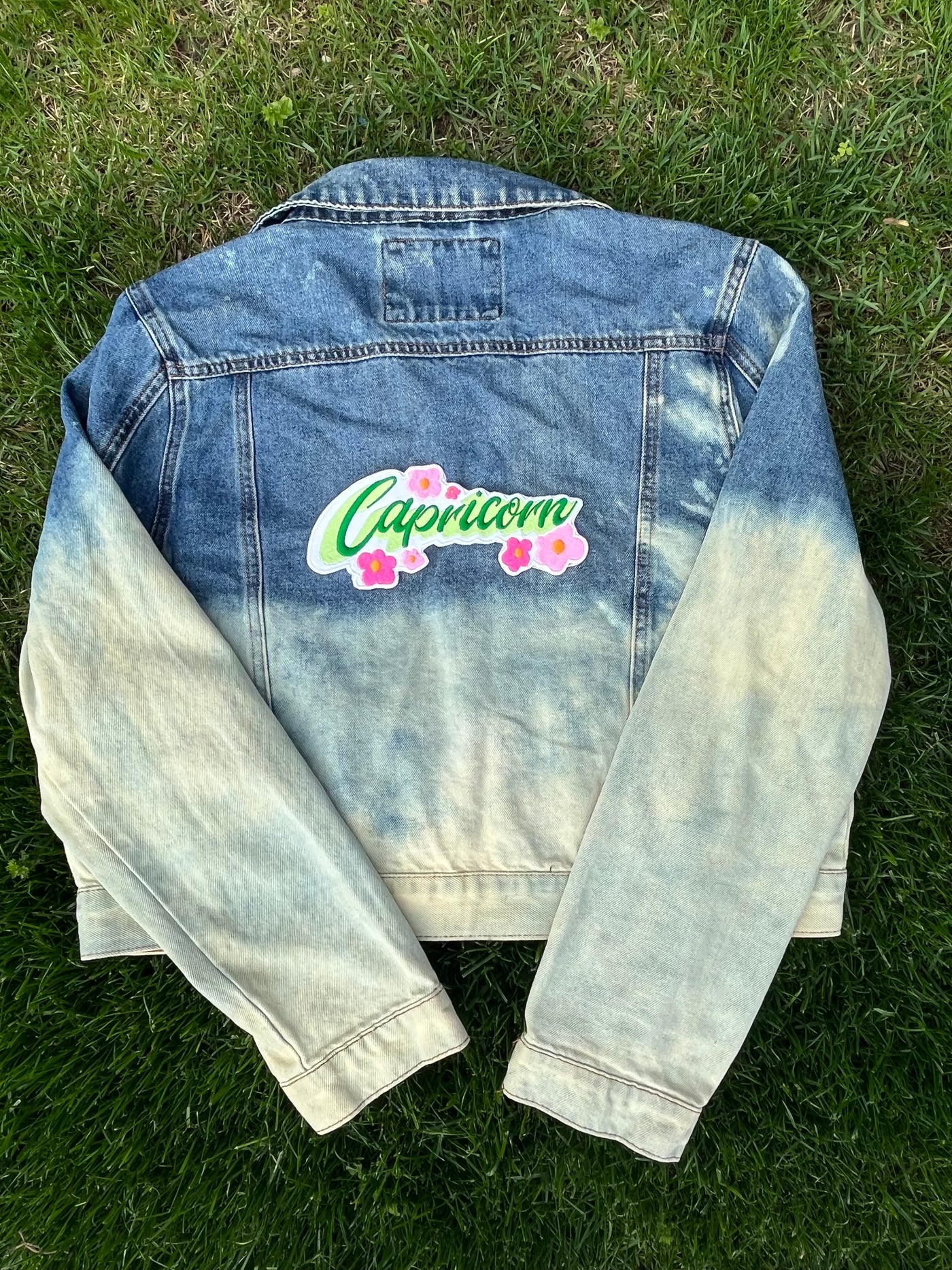 Adult Bleach Dye Denim Jacket - Zodiac