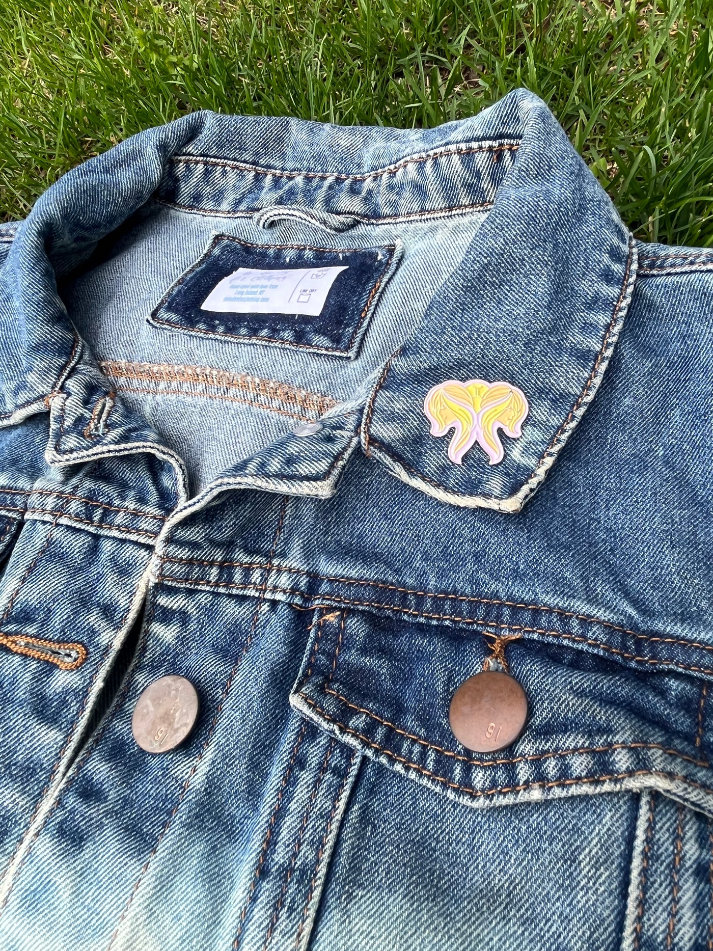 Adult Bleach Dye Denim Jacket - Zodiac