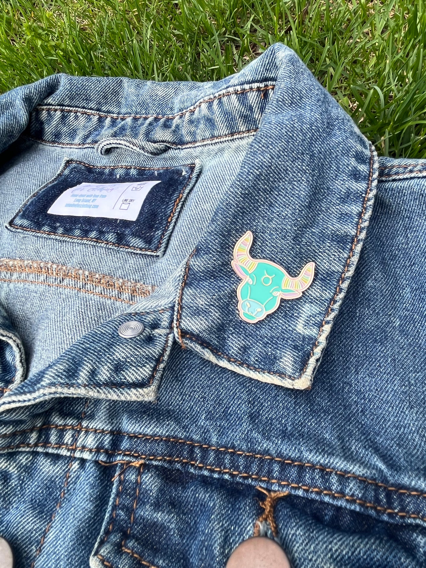 Adult Bleach Dye Denim Jacket - Zodiac