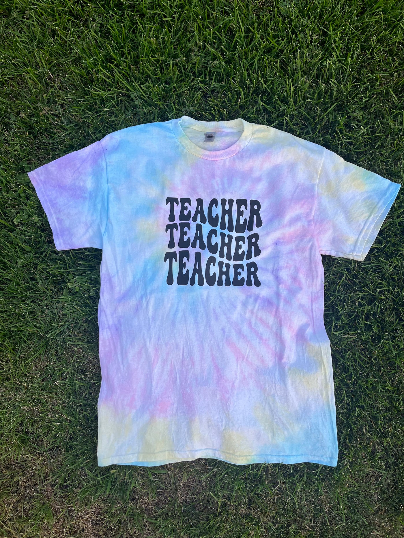 Adult Tie-Dye Short Sleeve Shirt - Teacher Teacher Teacher