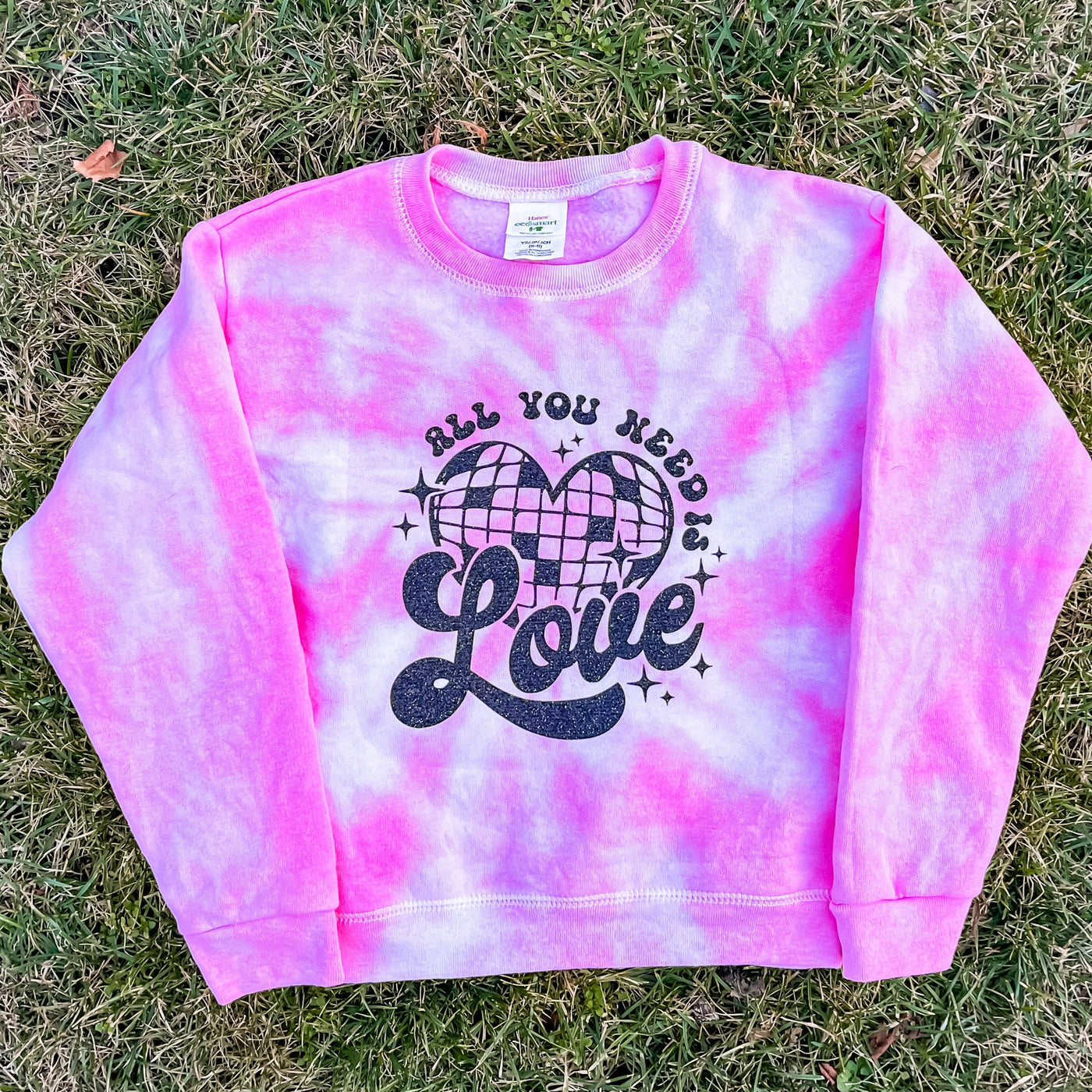 Child Tie-Dye Crewneck Sweatshirt - All You Need Is Love