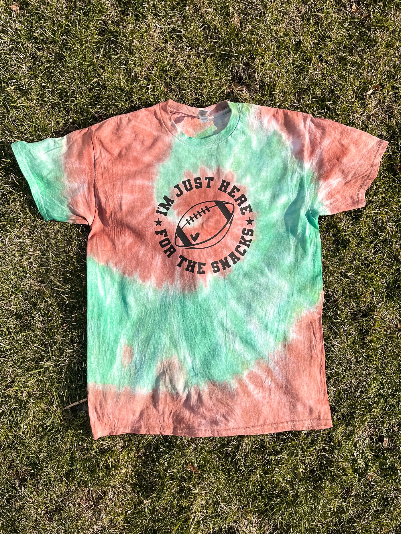 Adult Tie-Dye Short Sleeve Shirt - I'm Just Here for the Snacks