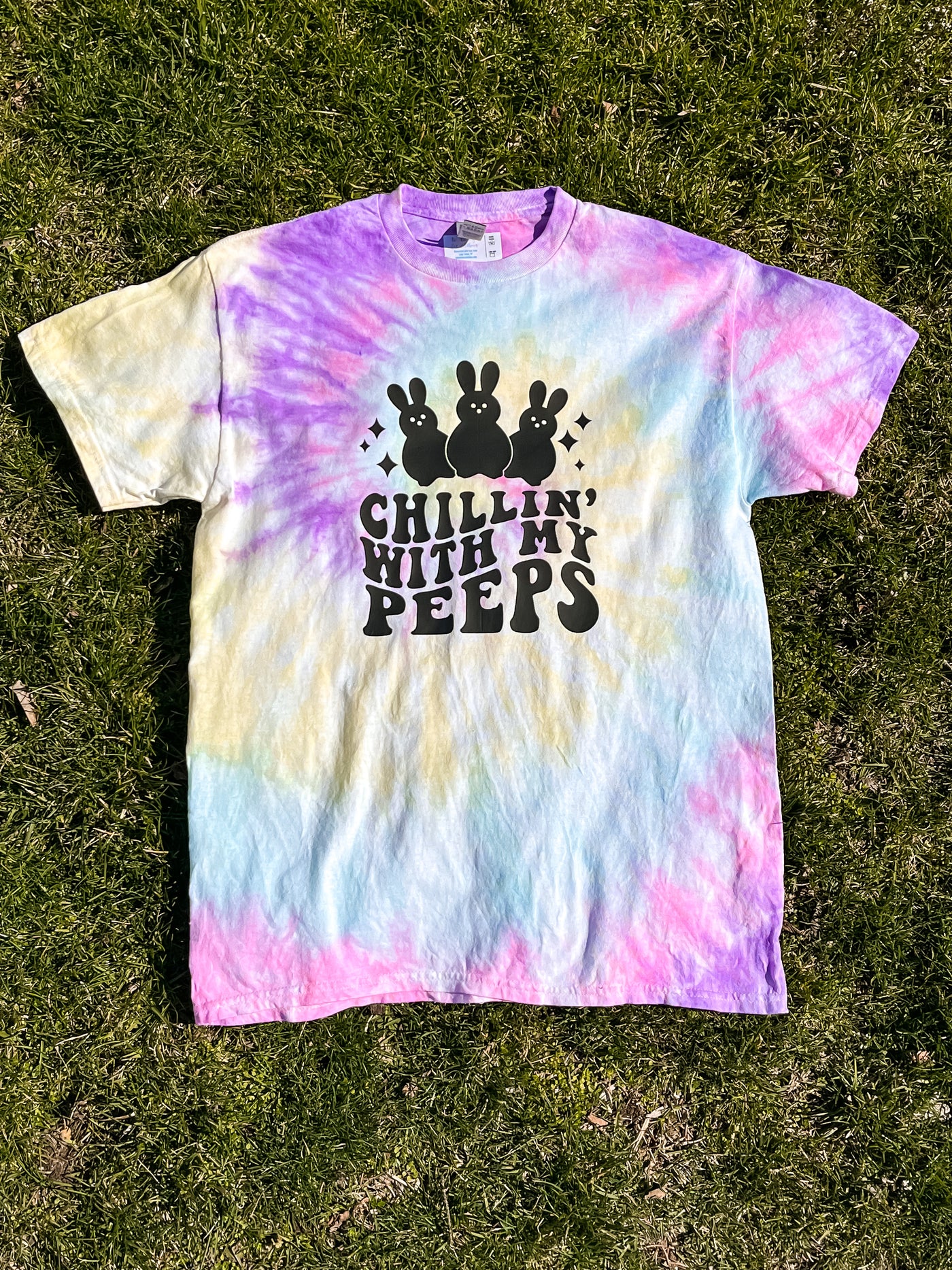 Adult Tie-Dye Short Sleeve Shirt - Chillin' with my Peeps