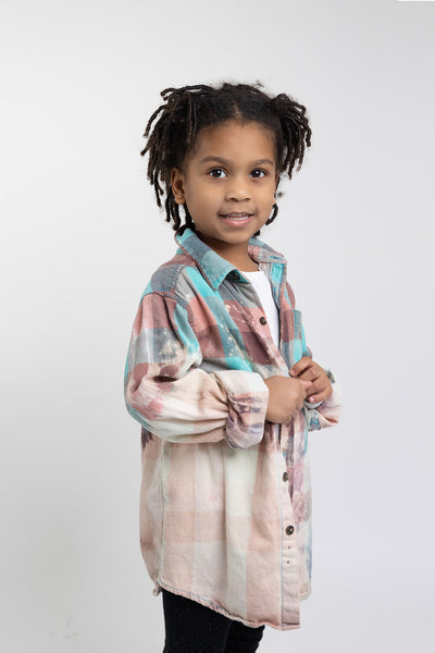 Child Bleach Dye Flannel Shirt