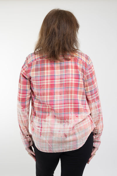 Adult Bleach Dye Flannel Shirt